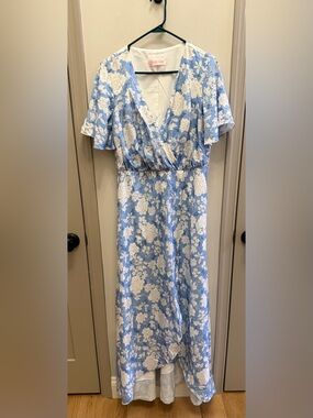 JJ's House White  Blue Dress Formal Size 12